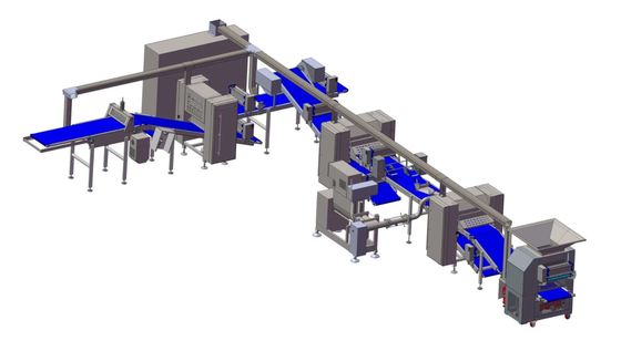 ZKS650 het bloklamineerder van het gebakjedeeg/capaciteit van 1500kg/hr met intrekkenmachine voor Auto.folding