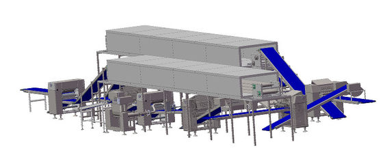 kopen Automatische deeglamineermachine met 2 vrieskanalen voor gebak en croissant online vervaardiging